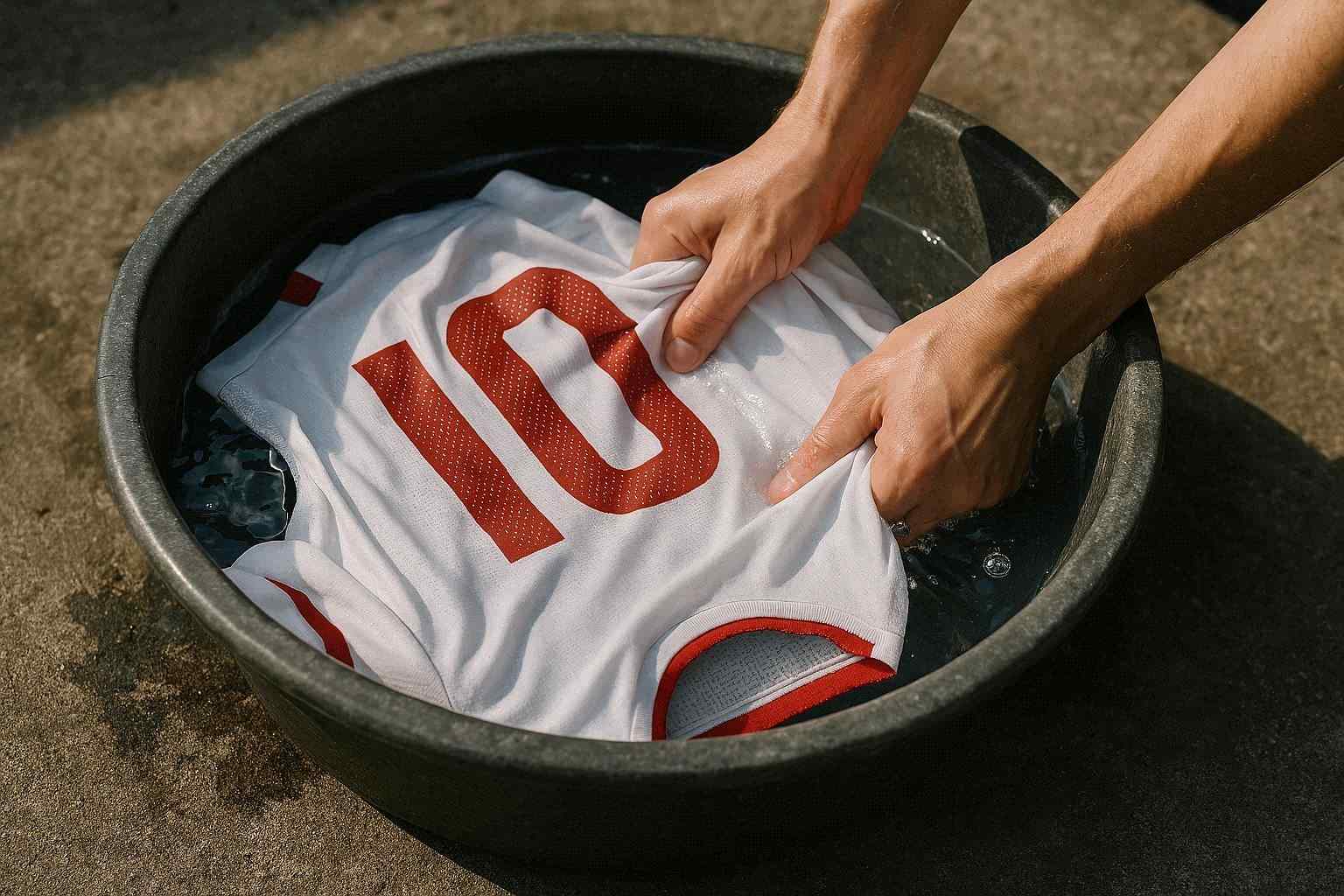 cara membersihkan jersey bola dengan tangan