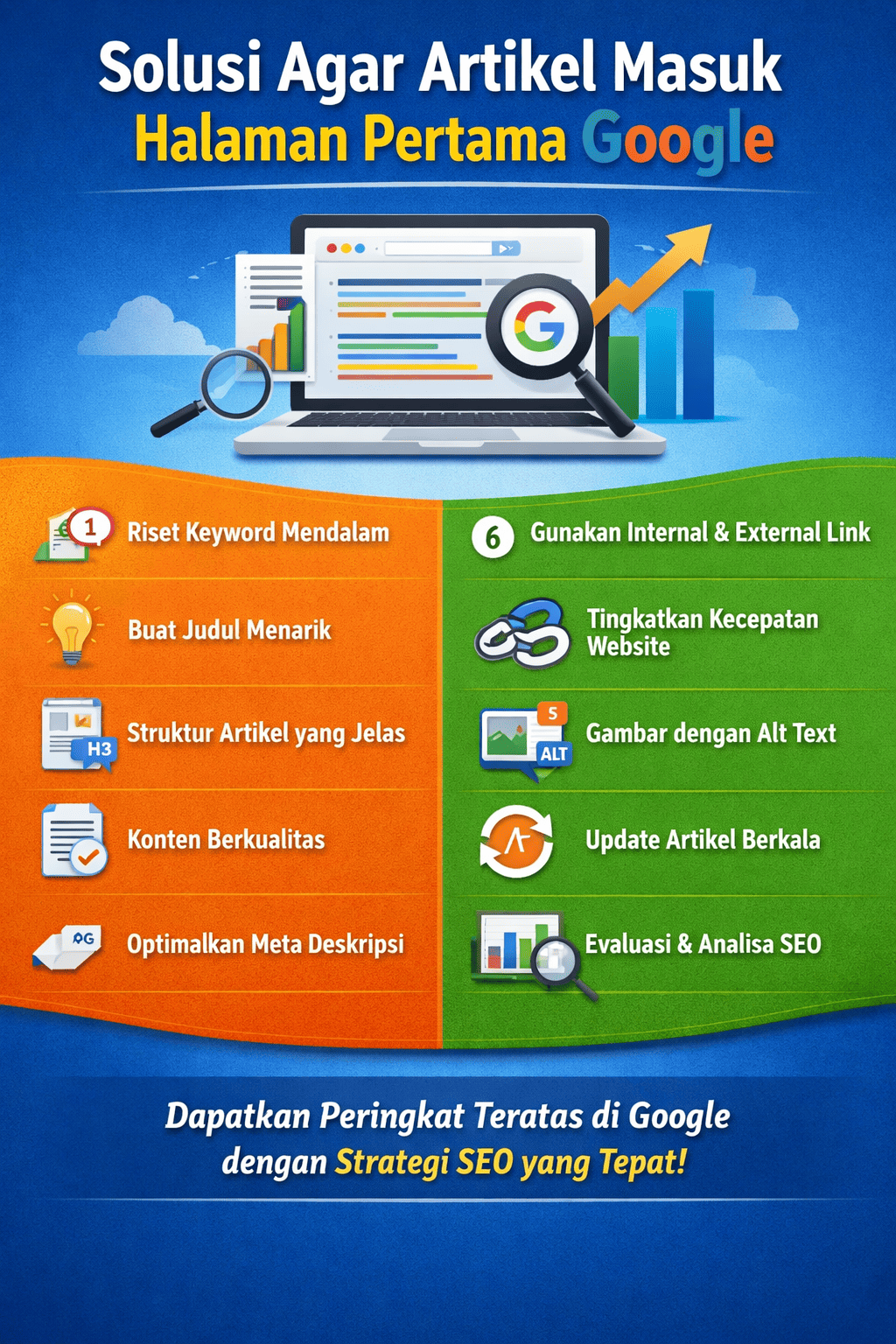solusi agar artikel masuk halaman pertama